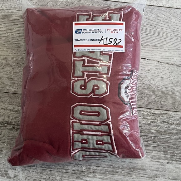 Vintage Ohio State Buckeyes Hoodie Medium Red Sweatshirt Sweater Adult Y2K - Picture 9 of 9
